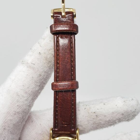Disney X Lorus Mickey Mouse Gold Watch Vintage Brown Leather